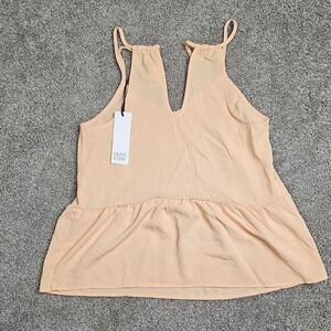 NWT Olive & Oak Light Peach Sleeveless Blouse XS